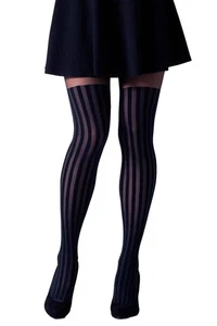 Gipsy Vertical Stripe Mock Stocking Tights 1815 - Picture 1 of 3
