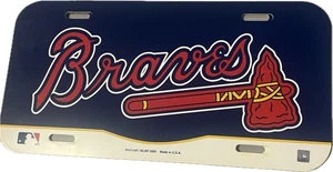 Atlanta Braves MLB Blue Acrylic Lasercut License Plate Wincraft - Picture 1 of 1