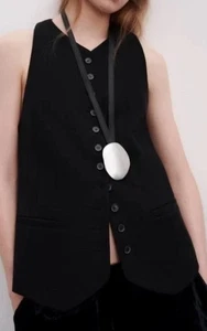 ZARA Gilet Donna Bottoni Edizione Limitata Nero Tg L Nuovo con etichette - Foto 1 di 12