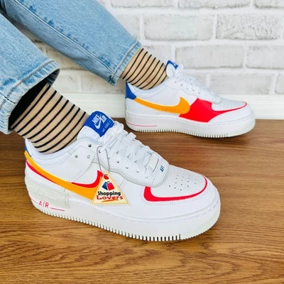 ⭐Nike Air Force 1 Shadow 7 Women's Retro Shoes Sneakers White Orange DZ1847-100 - Image 1 of 4
