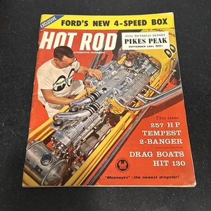 Hot Rod Sept 1961 Magazine Drag Boats Dean Moon Mooneyes Dragster Pikes Peak - Picture 1 of 6