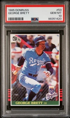 Donruss #53 1985 - George Brett - PSA 10 GEM MT - HOF - Royals Foto 1 de 2