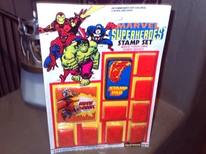 VINTAGE MARVEL SUPER HERO STAMP SET HOLY GRAIL OLD TOY STORE STOCK GEM MOC 1978 - Picture 1 of 15