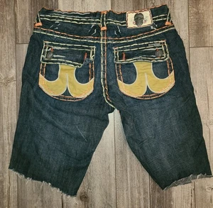 Laguna Beach Herren Jeans Denim Shorts Jorts Gr. 34 Edgy Rare Distressed Skull Hot - Bild 1 von 9