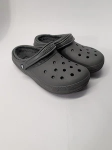 Crocs Schuhe Clogs Sandalen grau Damen 10 Herren 8 gefüttert guter Zustand  - Bild 1 von 12