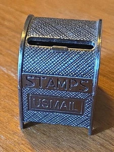 Vintage USPS Postal U.S. Mail Hinged Metal Mailbox Stamp Roll Dispenser 1.5" H - Picture 1 of 6