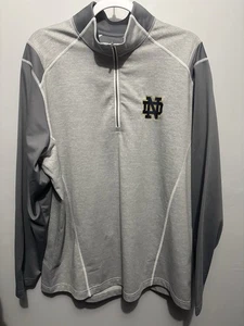 Antigua University Of Notre Dame Gray 1/4 Zip Pullover Men’s Xl - Picture 1 of 5
