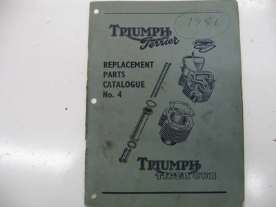 1956 年凯旋摩托车梗虎幼崽 4 号 T15 T20 零件手册 — 第 1/4 张图片