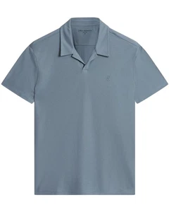 John Varvatos Mens Leroy Peace Pique Polo Shirt Large Steel Blue - NWT - Picture 1 of 6