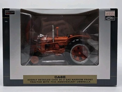 SpecCast Classic CASE DC-3 Gas Narrow Front Tractor & 75th Anniv. Umbrella 1/16 - Image 1 of 4