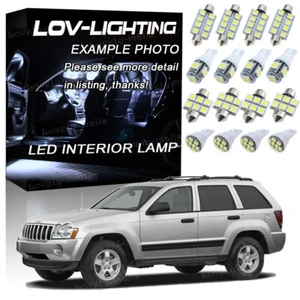 For 2005-2010 Jeep Grand Cherokee White LED Lights Bulbs Interior Package 6pcs - Picture 1 of 12