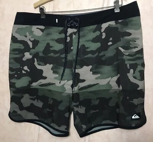 Quicksilver High Line Board Shorts Men 40 Hawaii Back Pocket Army Design - Picture 1 of 11