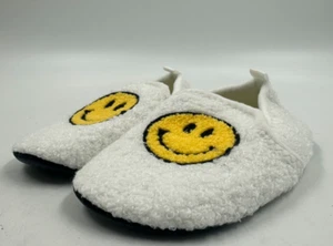 Toddler Comfy Slip On White Casual Rubber Sole Smiley Face Slippers Size EU26-27 - Picture 1 of 8