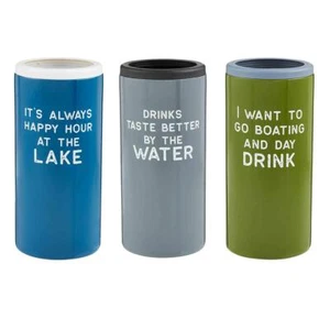 Seltzer Slim Can Holder Insulator Lake Boat Water Motif ~You Pick - Picture 1 of 8
