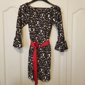 Lolly Wolly Girls Dress Black White Velour Velvet Cotton Blend Christmas Sz 10 - Picture 1 of 5