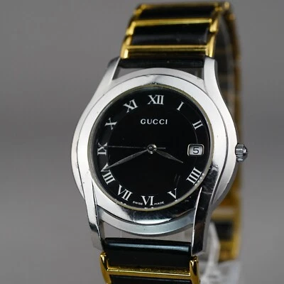 GUCCI Men's Watch 5500M Silver 35mm Vintage New Battery Metal Band - image 1 of 4