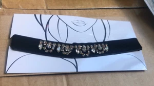 Job Lot 30 AVON Women's Black Velvet Diamante Bling Adjustable Choker Necklace - Picture 1 of 4
