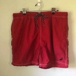 Nautica Men's Swim Suit Shorts Trunks Red Large - Picture 1 of 9
