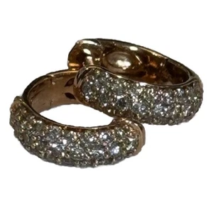 LEVIAN ROSEGOLD PAVE OMBRE NUDE VANILLE DIAMANT HUGGIE OHRRINGE DRUCKKNOPFLASCHE - Bild 1 von 7