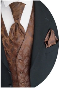 Hochzeitsweste mit Plastron, Einstecktuch, Krawatte, 4-tlg. Nr. 32.1 Gr. 44 -114 - Bild 1 von 6