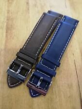 Lot of 2 Mens WESTMINSTER 24mm Brown & Blue Leather Sports Watch Straps