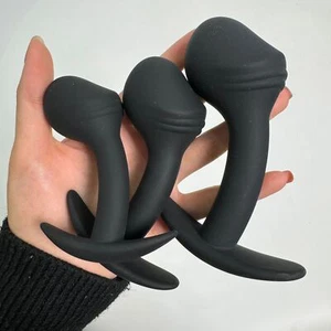 Wearable Anal Plug Silicone Male Prostate Massager Butt Probe Plug S/M/L Dildo - Picture 1 of 25