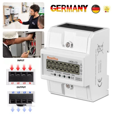 Contatore trifase calibrato per guida DIN + 3x10(80)A 230/400V 3 fasi 4 fili - Immagine 1 di 4