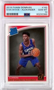 Shai Gilgeous-Alexander 2018-19 Donruss #162 RC Clippers PSA 10 (#1) - Picture 1 of 2