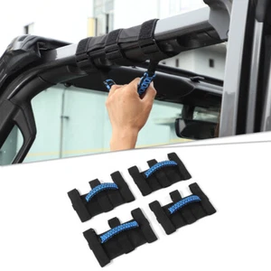 4pcs Blue Roll Bar Grab Handles Grip Handle For Jeep Wrangler JK JKU JL JT YJ TJ - Picture 1 of 12