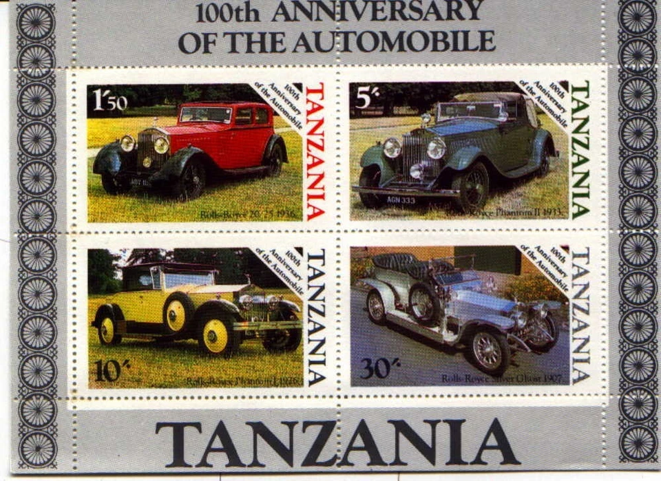 Tanzania Scott #266a MNH Souvenir Sheet 100  Automobile Anniversary 1986 - Image 1 of 1
