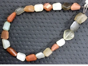 10" Long Strand Natural Multi Moonstone Gemstone 20 Pieces Faceted Nuggets Beads - Picture 1 of 6
