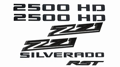 6x Fit 2019-22 Silverado 2500HD emblema de puerta negro mate Z71 Rst kit de insignia Foto 1 de 4