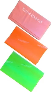 3 LEVEL Sanctband Resistance exercise Band 5FT Physical Therapy Pilates Rehab