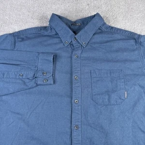 Eddie Bauer Shirt Mens 3XL Tall Blue Herringbone Flannel Classic Fit Button Down - Picture 1 of 15