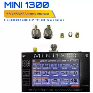 Mini1300 Analizzatore Antenna Misuratore per Radio 2 Vie 4.3" 0.1-1300MHz HF/VHF/UHF SWR - Foto 1 di 6