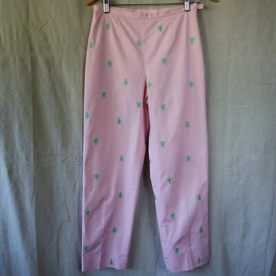 Pantalones de golf Brooks Brothers para dama bordados tortugas rosa verde preppy Foto 1 de 4