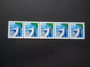 #2529 19c Fishing Boat PNC5 Coil Strip Plate #A2424 MNH OG VF - Picture 1 of 1