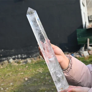 1,53 kg natürlicher klarer Quarz Obelisk Quarz Kristall Stabspitze Reiki Heilung WA602 - Bild 1 von 13