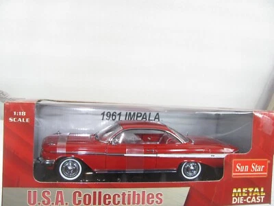 Impala 1961 cupé rojo nuevo en caja 1:18 Foto 1 de 3