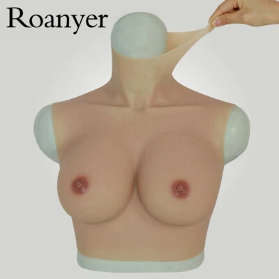 Roanyer Crossdresser Silicon E Cup Breast Form Fake Big Boobs for Drag Queen COS - Image 1 of 4