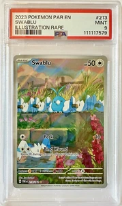 PSA 9 PAR EN Swablu #213 IR - 2023 Pokemon Sv04: Paradox Rift 213/182 - Picture 1 of 2