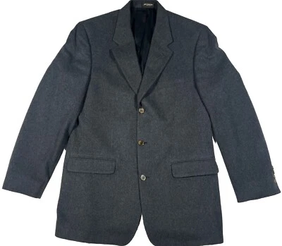 Chaqueta Blazer Bill Blass 100% Cachemira Gris Oscuro Pecho Único Talla 42 Larga Foto 1 de 4