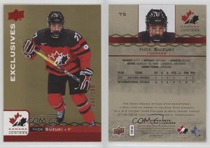 2017 Upper Deck Team Canada Juniors Exclusives Red /199 Nick Suzuki #75