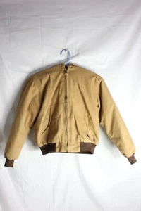 BERNE 🐻 Canvas Hooded Tan Barn, Chore Coat Jacket Boys Youth Size Large 14-16 - Picture 1 of 7