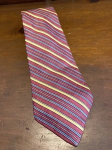 Corbata de seda Dunhill Tailors patrón multicolor a rayas 57 1/2 x 3 1/2 - Imagen 1 de 3