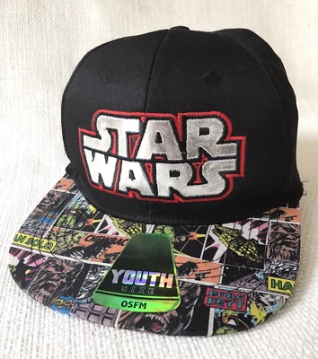 Nuevo sombrero de panel de cómics de Star Wars talla a presión juvenil nuevo con etiquetas talla única para la mayoría Foto 1 de 4