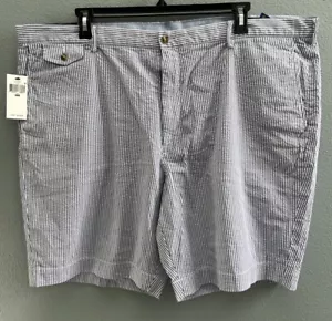 Polo Ralph Lauren blau & weiß Seersucker Herren 46 Stretch klassische Passform Shorts 9” - Bild 1 von 6