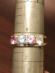 Schöner Damenring Weißgold 14 Karat mit 4 Steinen 3,9 g Größe 6 - Bild 1 von 9