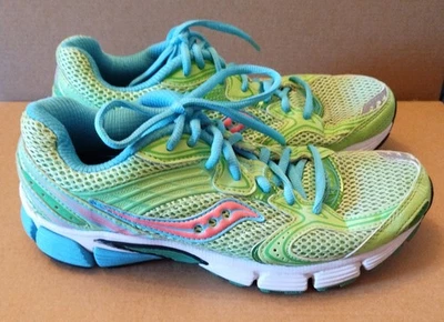 Women's Saucony Grid Tornado Trail Running Shoes S15224-5 Lime Green Turquoise 8 - Image 1 of 4