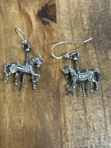 Sterling Silber Karussell Pferd Ohrhänger 6,24 Gramm - Bild 1 von 4